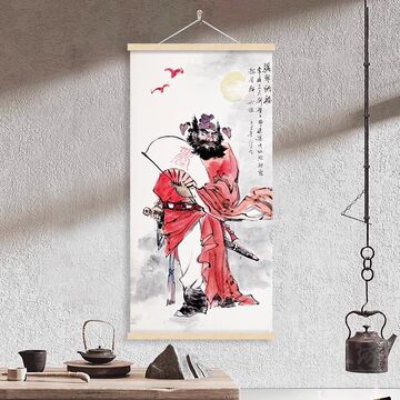【吴道子】钟馗 中国画 掛け軸 水墨画 和室 玄関 茶室 壁掛け 美術品 吴道子风格钟馗卷轴-吴道子风格钟馗卷轴促销价格、吴道子风格钟馗卷轴