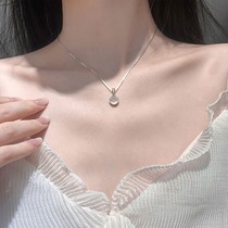 Explosion A goods jade pendant with certificate net red and white jade round pendant necklace Female clavicle chain light luxury