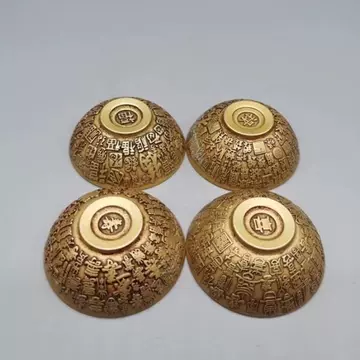 中国 古銅宣徳銅 洪字底款福禄寿禧 酒盃 一對 C R7094E 中国 古銅宣徳