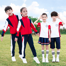 Primary school class uniform 1 2 3 4 5th grade school uniform Spring and summer fashion sports suit Short-sleeved pants four-piece set red