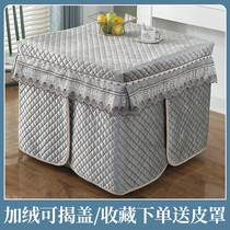 Fire table cover square thick plus velvet electric stove cover fire heating table stove tablecloth cover winter