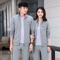 Brand Name Spring Autumn Womens Men Sportswear Casual Lovers Pure Cotton Running Three Sets Three Leaf Grass Suit Group Buy Pure Cotton