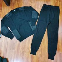 Sweater Pants Suit V Collar Olive Green Sweater Pants
