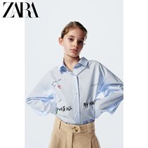 ZARA Spring Clothing New Childrens Clothing Girl Graffiti Printed Loose Fuzz Shirt 6608604400