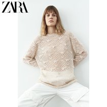ZARA spring new womens dress jacquard hollowed-out mesh eyecatches 0014122711