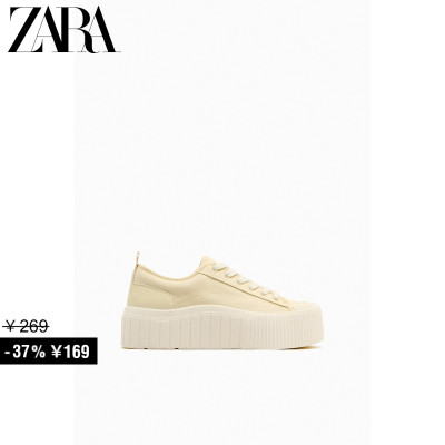 taobao agent ZARA special price selected women's shoes beige thick bottom increase rubber bottom sneakers 5404210 002