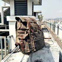 World War II vintage canvas backpack mens casual waterproof backpack large capacity outdoor travel bag computer schoolbag trend