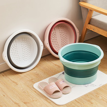Foot bucket dormitory folding massage plastic telescopic portable travel home health washing foot bucket foot tub over calf