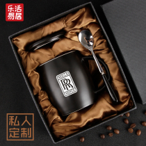 Surname Cup creative personality trend letter ceramic cup with lid spoon mug custom lettering simple Nordic man