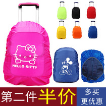 Childrens mens and womens cartoon primary and secondary school students trolley school bag rain cover outdoor backpack waterproof cover