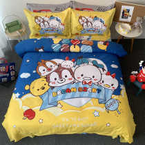 Chichititi childrens four-piece cotton boy cartoon sheets student bedding cotton three-piece cute