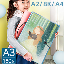 a3 album storage Picture clip collection folder 8K painting 4K painting a4 favorites 8 open a2 book childrens art painting paper preservation collection kit information book