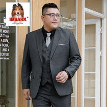 Large size mens clothing middle-aged dads business fat plus loose gray suit suit fat suit jacket male