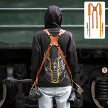 Single Counter Camera Genuine Leather Double Shoulder Strap Camera Braces Mountaineering Outdoor Camera Shoulder Strap Quick Detached Buckle Connector Quick Fit Tail Buckle Applicable Canon Single Anti Sony Fuji Micro Single Braces