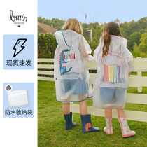 Childrens raincoat girls kindergarten boy baby transparent rain poncho raincoat suit cute primary school students with schoolbag