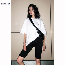 Black denim shorts womens high waist sports cycling five-point pants 2021 spring and summer Hong Kong style wear pants outside womens high waist sports cycling five-point pants 2021 spring and summer Hong Kong style wear pants outside womens