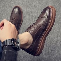 Leather shoes Mens Inron Bloc board shoes 2021 Spring new casual Korean version Trend 100 hitch a youth breathable low help