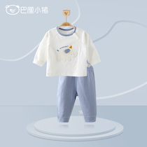 Baby underwear set spring and autumn homewear baby base clothes pure cotton autumn clothes autumn pants mens and womens pajamas