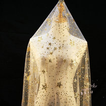 Golden wedding iron ceiling sign-in desk glitter sequin mesh five-pointed star fabric champagne arch props