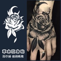 Hand back rose herbal juice tattoo stickers for men and women semi-permanent can not be washed off non-reflective super long-lasting waterproof