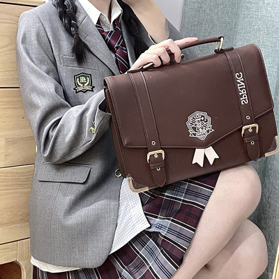 taobao agent Man Youpin Original JK Uniform Bags Cambridge Back -to -Bettar Back -to -Cross -Girls' School Sensory Bag PU [Sakura Shin]