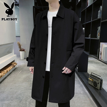 Playboy jacket men 2021 new spring and autumn casual mens jacket long trench coat men