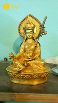 Full-time gold pinch back backlit peanut guru Buddha statue bronze Buddha High 23cm Nepal 7 inch Seiko production
