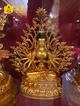 Nepal fully gilded Buddha statue of mother Buddha handmade Tibetan tantric bronze Buddha height 37cm Nepal direct mail