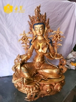 Nepal Sakyamuni fine green female Buddha statue Tibetan tantric Buddha statue pure handmade boutique female high 49cm