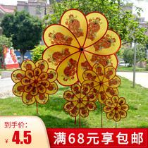 Transshipment windmill Eight-leaf God of wealth cloth windmill Real estate Temple Fair company scenic area opening outdoor decoration windmill decoration
