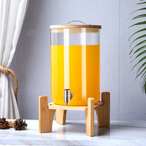 Large capacity cold water pot with faucet Household high temperature glass cold water pot Self-service drink bucket Lemon tea cola bucket
