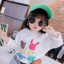Small children cute sweet cartoon base shirt tide 2021 Spring Autumn new boys and girls comfortable long sleeve T-shirt