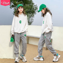 Girl Spring Clothing Online Red Suit 2022 New Ocean Qi 12 Female Great Boy 15 Year Old Spring Autumn Trendy Movement Two Sets