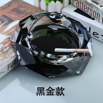 High-grade practical crystal ashtray fashion creative personality gift large custom boutique living room European octagonal