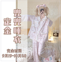 Walnut JK (pocket pajamas set jin)9 19 nights 8 oclock summer autumn pajamas nightgown home clothes cute