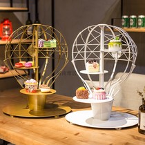 Nordic iron hot air balloon dessert rack afternoon tea cake rack wedding banquet buffet cold meal pastry heart multi-layer rotatable