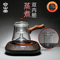 On the side of Rongshantang glass tea maker electric pottery stove silent steaming tea maker Puer black small household boiling water bubble teapot