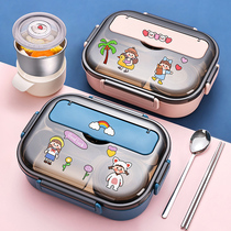  304 stainless steel insulation lunch box Office workers portable microwave oven lunch box Primary school students special separated lunch box