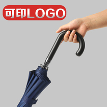 16-bone male straight handle business long handle large large anti-wind black rainstorm special umbrella custom logo advertising umbrella