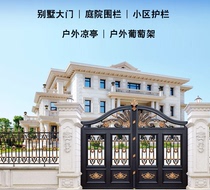 Shenzhen Villa Aluminum Art Gate Courtyard Door Electric Door Aluminum Alloy Door Chinese-style Iron Art Door Kindergarten Door