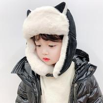 Japan ZD children's Lei Feng hat autumn and winter boys and girls ear protection hat warm hat plus velvet padded baby hat