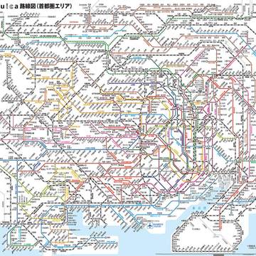 日本东京圈地铁铁路线路图 旅游用装饰画 2024新版 高清 不褪色