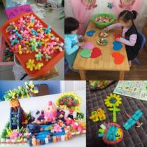 Magic building blocks handmade diy corn kernels childrens kindergarten material bag sticky educational toys