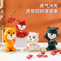 Year of the Tiger Ceramic Ornaments Creative Decoration Cartoon Animals Lucky New Year Auspicious Gift Gift Living Room Desktop