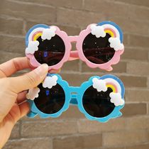 Children sunglasses little girl cute rainbow glasses female baby anti-ultraviolet sunglasses anti-glare sunglasses