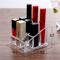 Transparent deepened lipstick storage box makeup skin care lipstick glaze desktop storage box red grid display rack