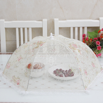 Dining table cover food cover round large lace table cover folding cover umbrella against flies
