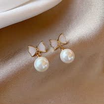 Pearl Earrings 2021 New Big Bow Pearl Earrings Temperament Earrings Simple Small Women Ears Ears