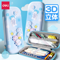 Del bean cute pencil case 3D three-dimensional EVA pen bag stationery box girl children Primary School students large capacity pencil case stationery bag cute cartoon double-layer kindergarten Primary School ins Japanese students