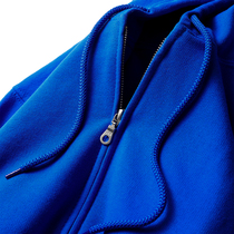 A premium Klein Blue 300g heavy solid color hooded cardigan sweater loose Joker jacket